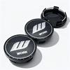 4pcs JDM W Work Logo Emblem Badge Car Wheel Center Caps 58MM 54MM Wheels Hub Cap Rim Hubcaps Dust Cover Replace Car Accessories