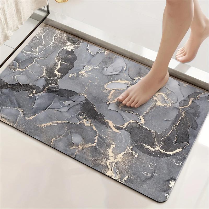Marble Pattern Kitchen Mat Doormat Carpet Durable Absorbent Non-Slip Entrance Bedside Rug Washable Living Room