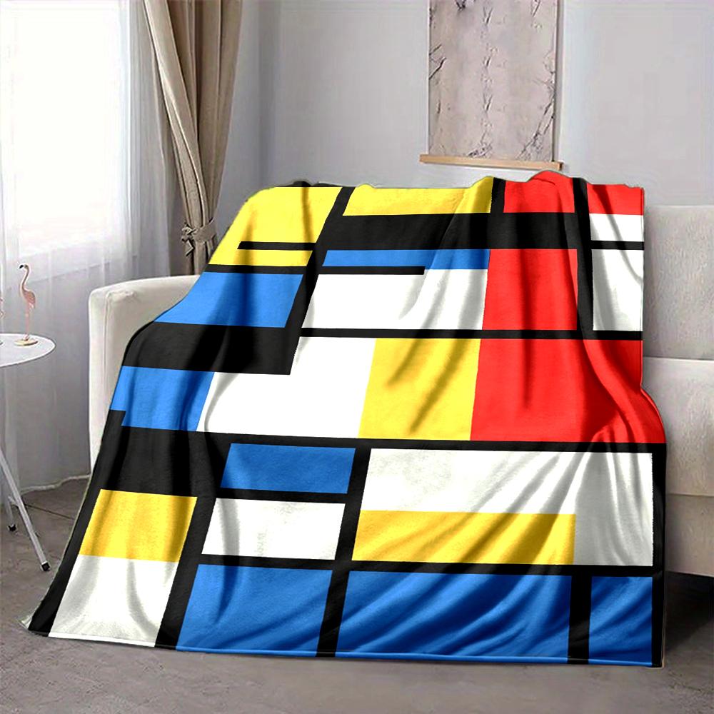 1Pc Abstract Composition Blanket Soft And Comfortable Casual Warm Camping Travel Christmas Halloween Xmas Gift M92849