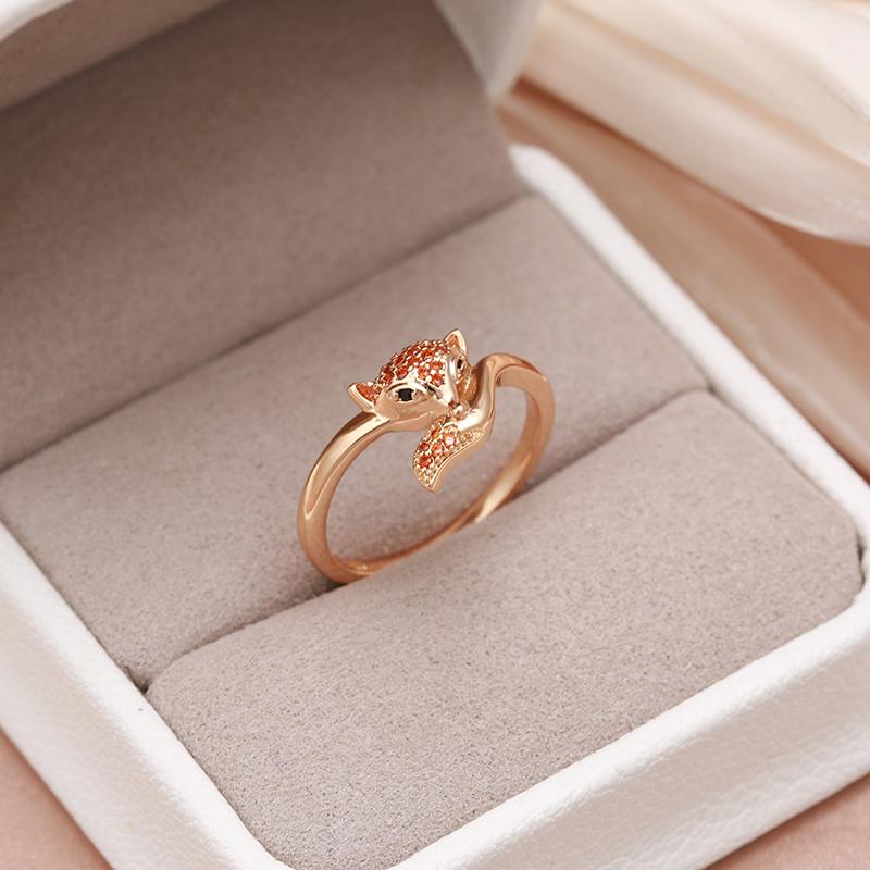 Kinel Rose Gold Color Fox Rings For Women