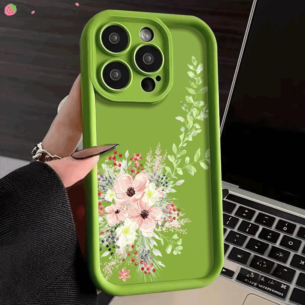 Watercolor Floral Bouquet Foliage Phone Case for iPhone 16 15 14 13 12 11 Pro Max Plus Anti Scratch, Gel Flexible Protective