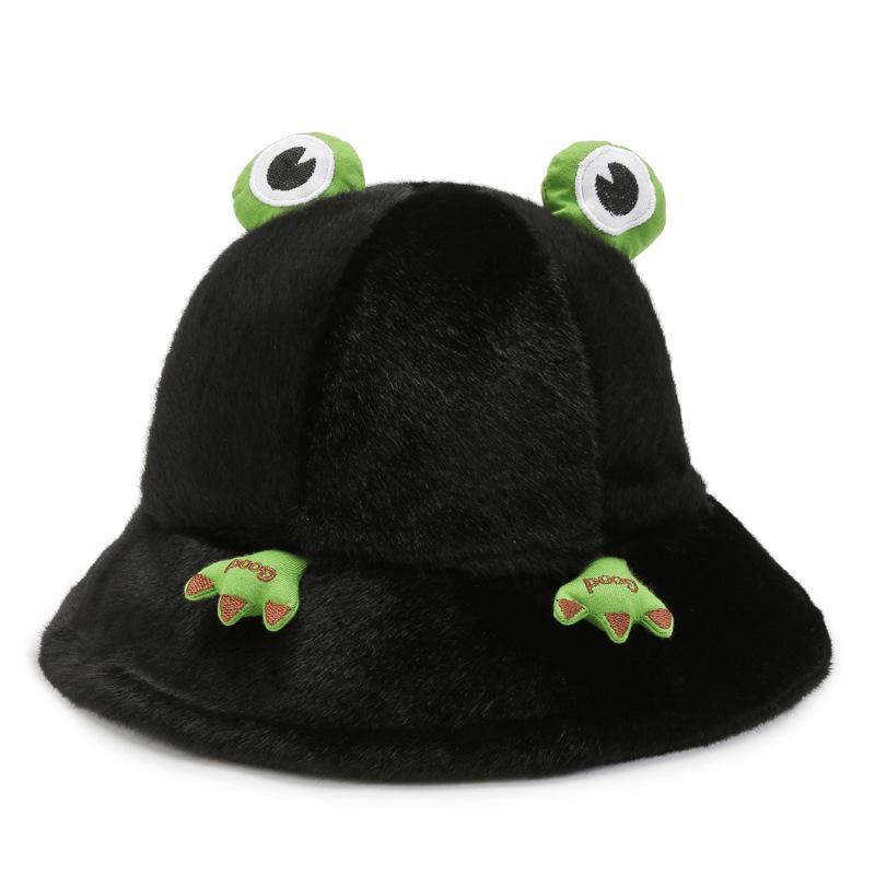 Милая мультяшная лягушка плюшевая теплая шапка осень-зима плюшевая рыбацкая шапка