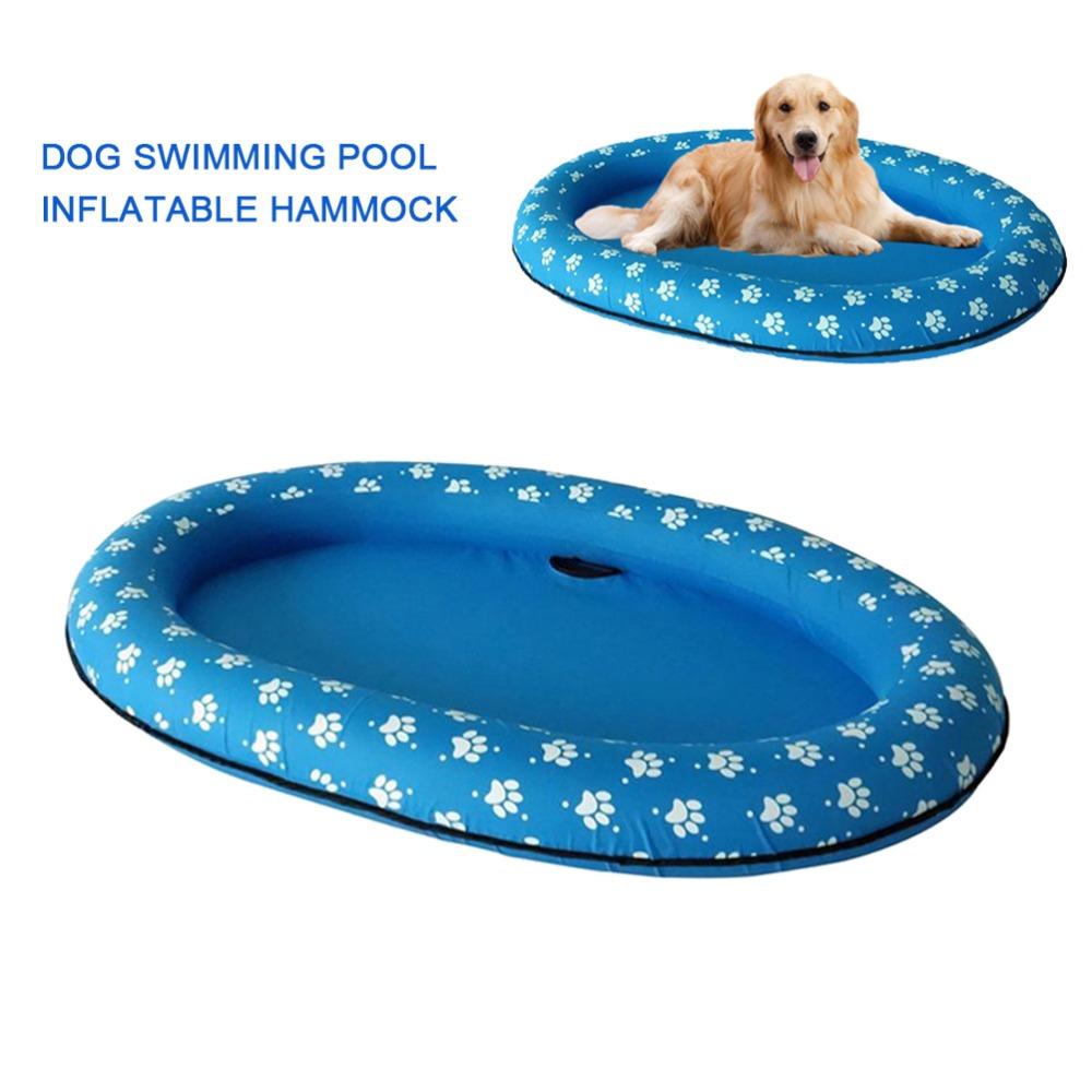 Oval Cushion Shape Pet Floating Raft Flat Center Inflatable Pet Toy Outdoor Water Games