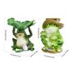 Frogs Statue Bird Feeder Resin Figurine for Garden and Terraces Outdoor Backyard Decorative Statue Bird Feeding Station