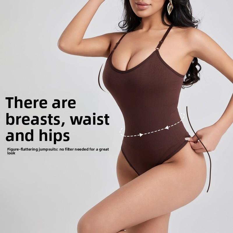 Боди с Т-образной спинкой для формирования фигуры Утягивающее белье для подтяжки ягодиц и живота Бесшовное облегающее корректирующее белье для похудения