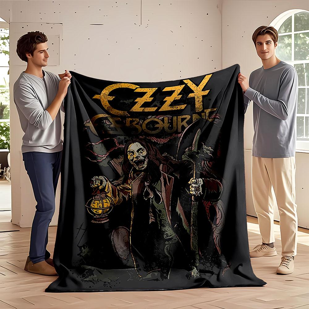 Ozzy Osbourne Gothic Art Blanket for all seasons blanket lunch break throw gift