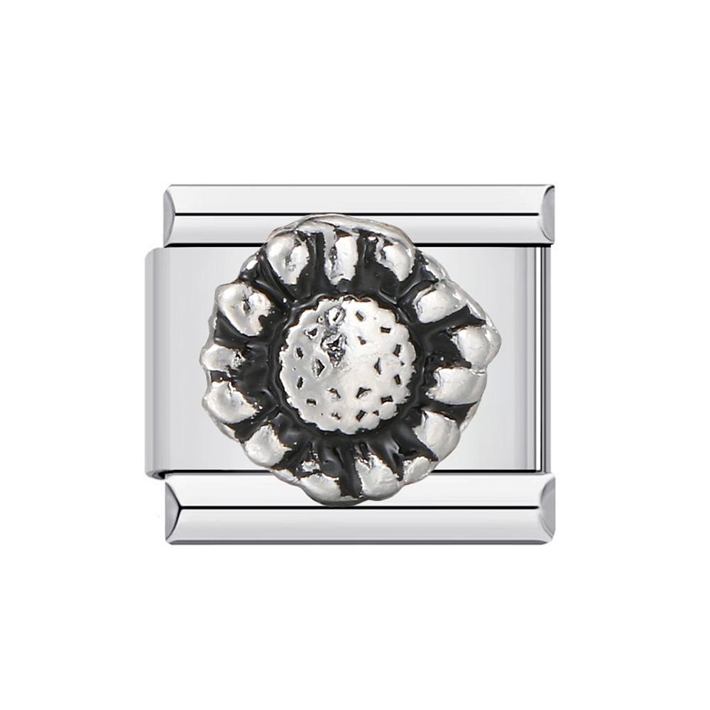 Глазурь черная 26 английских букв AZ итальянские звенья шарм подходит 9 мм нержавеющая сталь женщины мужчины браслет DIY изготовление ювелирных изделий