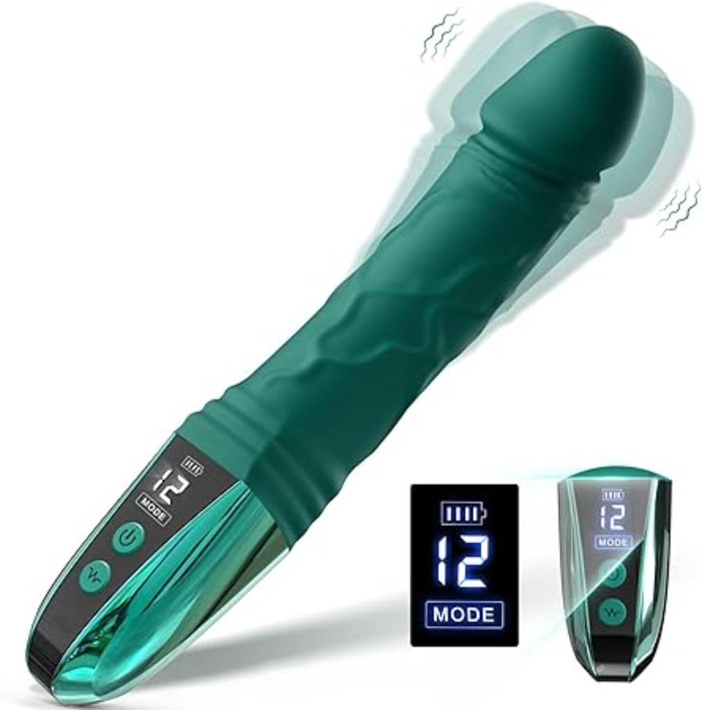 G Spot Dildo VibratorRealistic Anal Dildo for With LED Display, 12 Vibrations Clitoris Vibrator Wand Sex Toys for Female Male G Spot Anal Stimulation