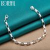 Long Plaid Bracelet 925 Sterling Silver Charming Women's Beautiful Jewelry