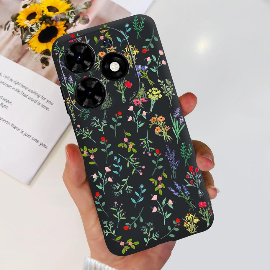Чехол для Tecno Spark Go 2024 Популярный Цветок Астронавт Capa Силиконовый Мягкий Чехол для Tecno SparkGo 2024 BG6 Ударопрочный Корпус Телефона
