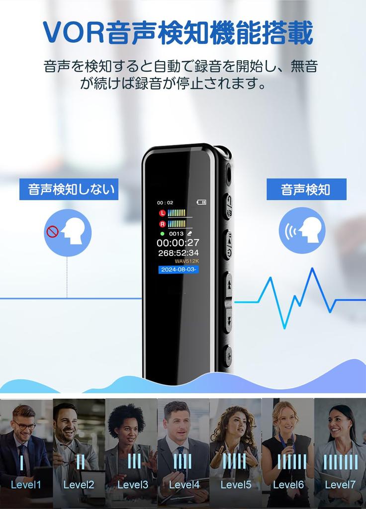 TDW Voice Small IC 25 часов непрерывной записи 64 ГБ большой 4552 часа звука 1536 кбит/с LCD VOR переменная скорость записи таймера Функция OTG шум