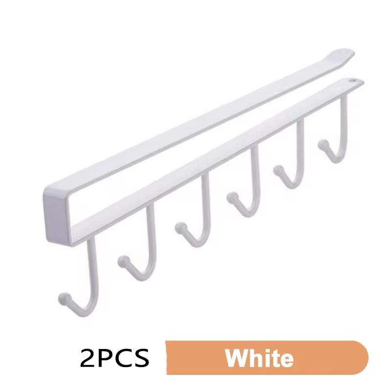 1/2 шт. 6 крючков держатель для кофейных чашек и кружек черный белый крючки полка многофункциональный органайзер для кухонного шкафа для мелочей вешалка для хранения