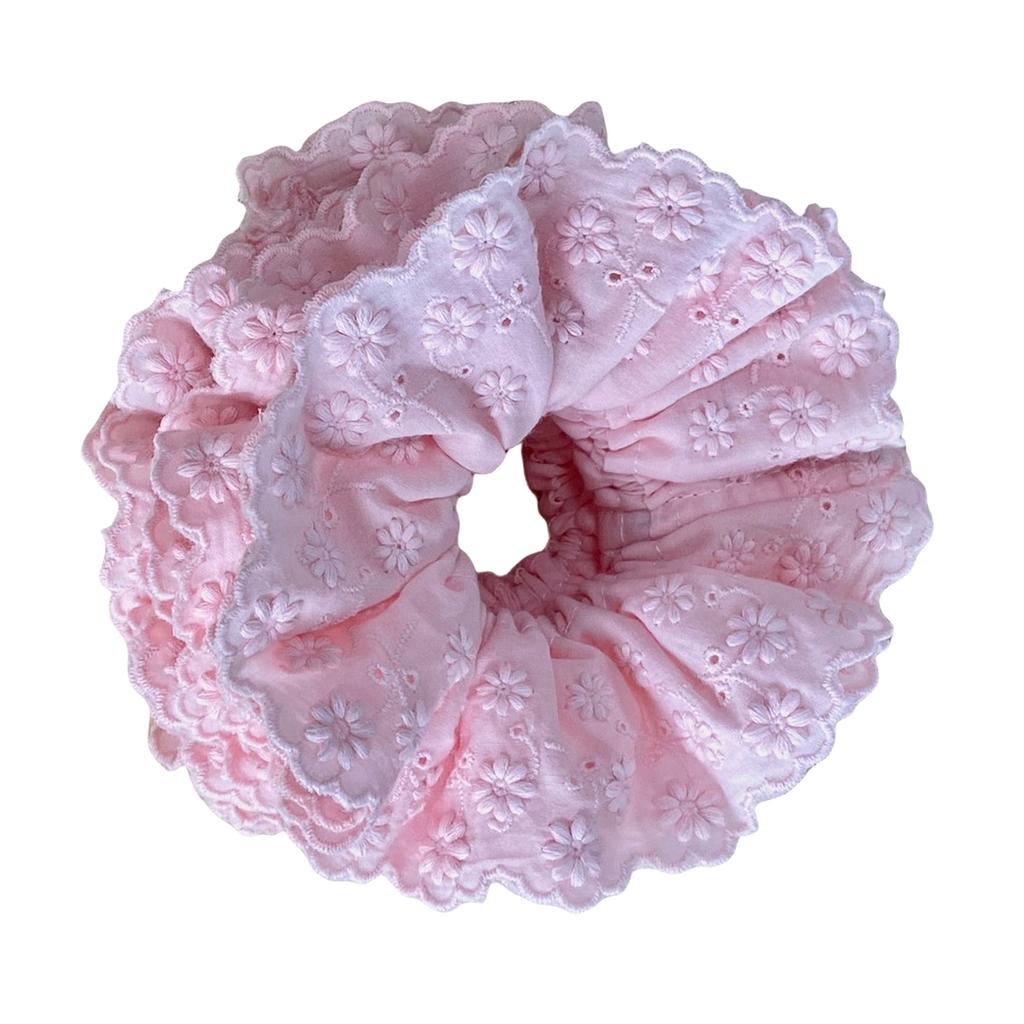 Hollows Laces Hair Tie Big Flower Lolitas Hair Rope Lace Scrunchies Hair Rope for Women and Girls