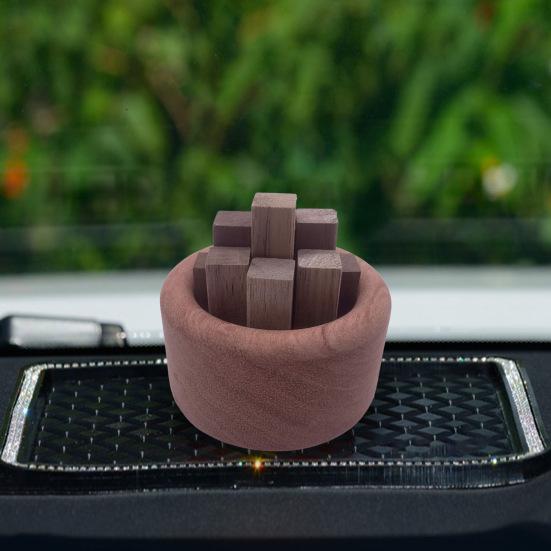 Деревянный ароматерапевтический диффузор, круглый автомобильный диффузор эфирных масел, натуральная деревянная палочка, расширяющаяся основа для аромата, украшение для домашнего офиса и рабочего стола