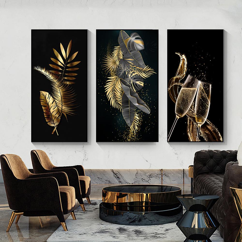 Abstract Golden Butterfly Posters and Prints Wall Art Nordic Rose Flower Painting Canvas Pictures for Living Room Cuadros Decor
