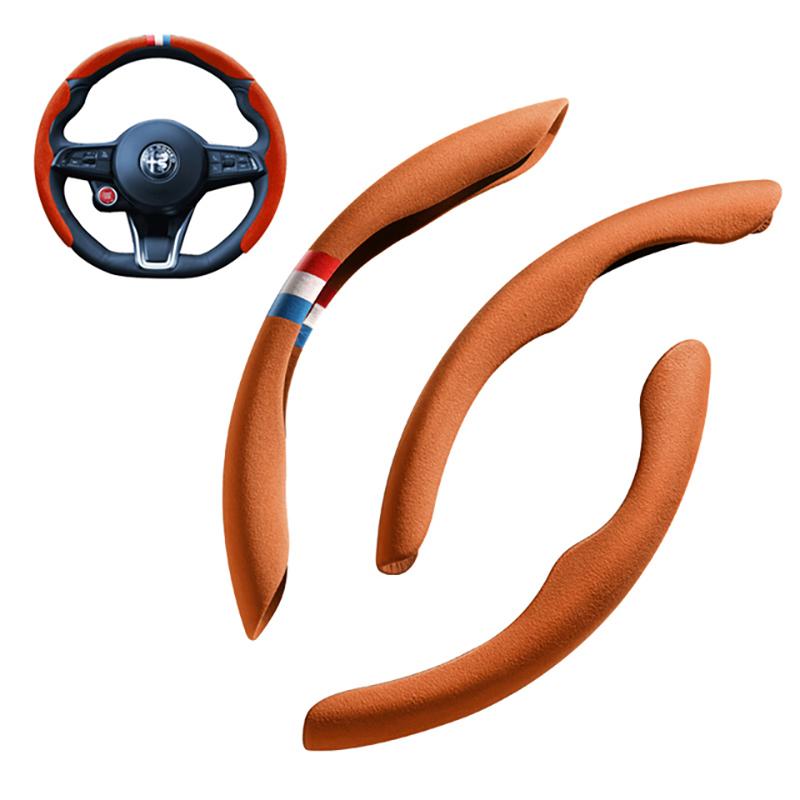Car Steering wheel Cover Segment Steering wheel protection cover For Alfa Romeo Giulia Stelvio Interior Styling Car Accessories mno522