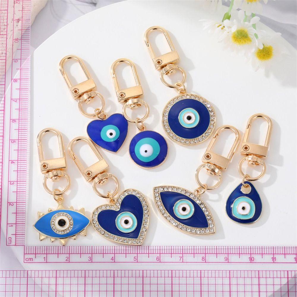 Bag Pendant Phone Charm Evil Eye Keychain Hamsa Hand Keyring Car Keyring Blue Eye Key Chain