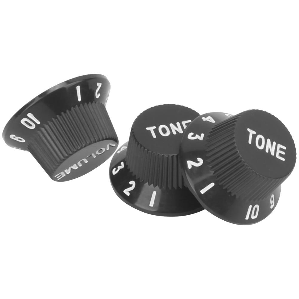 3PCS Black Color Volume Tone Knobs Plastic Material Electric Guitar Parts Electric Guitar