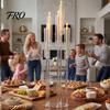 Festive Atmosphere Candle Holders 4/8Pcs Acrylic Candelabra Set with 5-Arm, Clear Wedding Party Centerpiece for 0.87" Decorative Flicker LED Candles,
