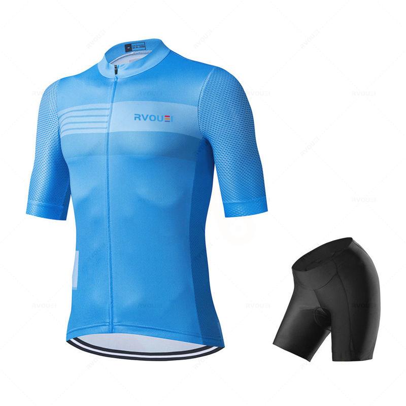 Summer Breathable Cycling Suit Set  Team Bike Uniform Short Sleeve Quick Dry Cycling Clothing MTB Bib Shorts Set Ropa Ciclismo Hombre