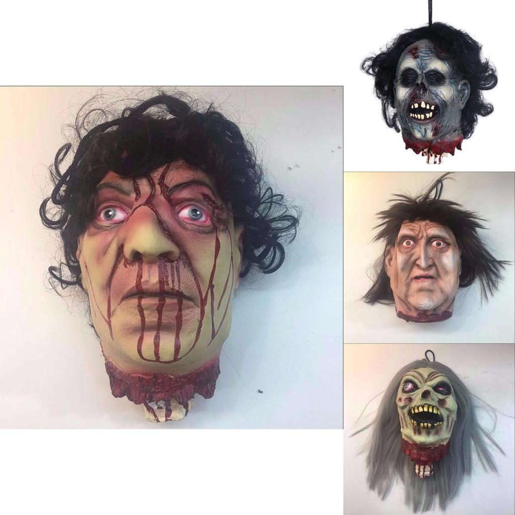 Halloween Party Decoration Props Bloody Prank Toy Realistic Hanging Severed Human Head