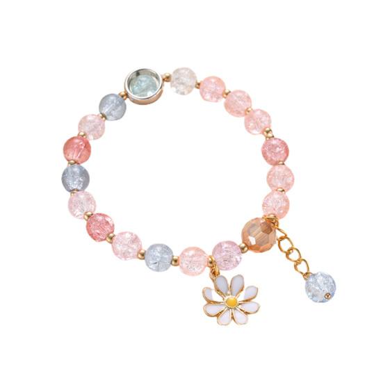 Студенческий браслет с подсолнухом и бисером, сладкий корейский стиль, универсальный браслет, подарок для девочек