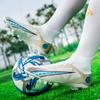 33-46 Men's Large Size High-top Football Shoes Long Nail Anti-slip TPR Artificial Lawn Children Football Boots