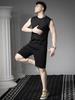European Style Round Neck Vest Men's Sleeveless T-Shirt Solid Color Casual Shorts Summer Trendy Sports Suit for Men
