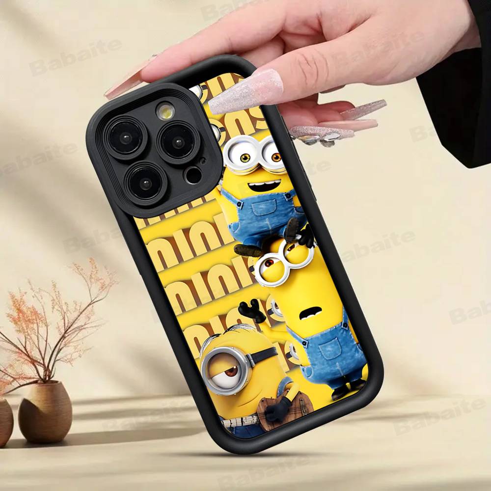 Cartoon Anime Yellow M-Minions Phone Case For IPhone 17 16 15 14 13 12 11 Pro Max Plus Silicone Shockproof Case
