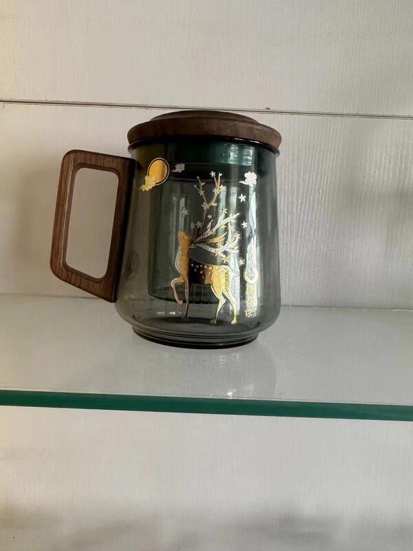 Chaxun Walnut Wood Handle Filter Glass Tea Brewing Set