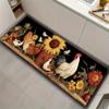1Pcs Luxury Rooster Sunflower Print Print Kitchen Mat Soft Thickened Kitchen Floor Mat Waterproof Non-slip Oil-proof Floor Mat Runner Rug