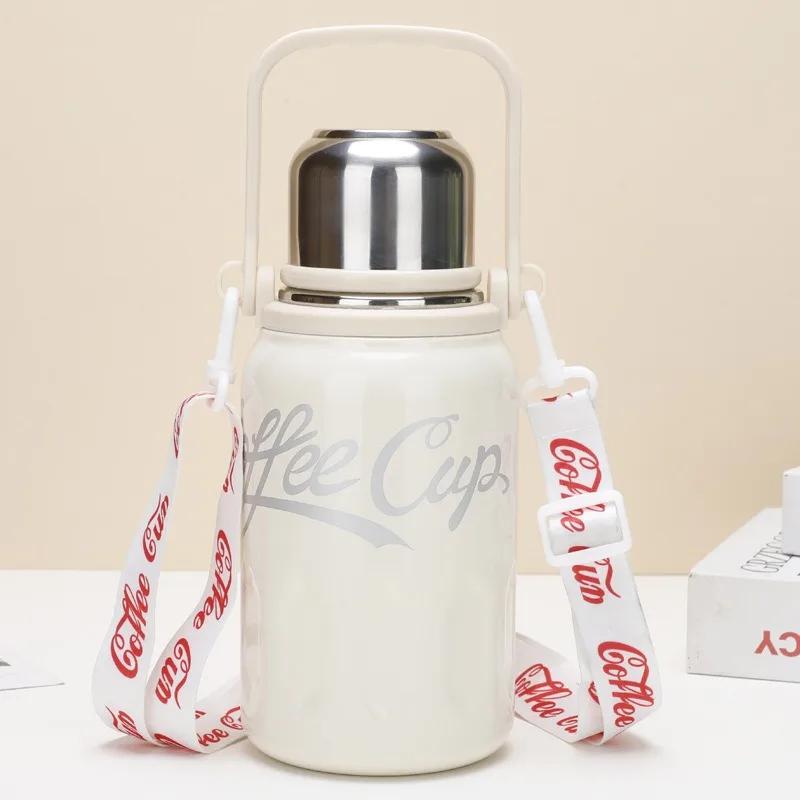 Coca-cola Same Большая емкость 316 нержавеющая сталь термос чашка для улицы портативная бутылка для воды с веревкой гидрофляга