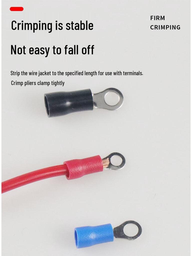 Набор из 200 штук обжимных наконечников для клемм RV холодного прессования с предварительно изолированными концами проводов в коробке