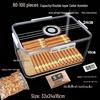Professional Cedar Wood Cigar Humidor for 80 Imported Cigars - Sealed Aging Box Set Gift