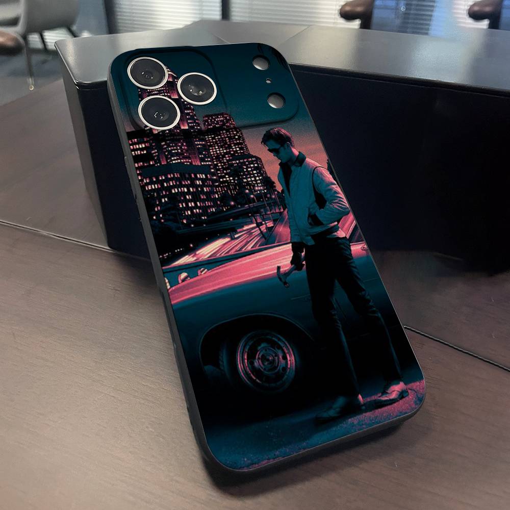 Чехол для телефона «Драйв» с Райаном Гослингом для iPhone 17,16,15,14,13,12,11,Pro,Max,Plus,X,XS,SE4,E,Mini, Мягкий черный чехол