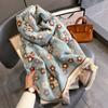 New Retro Fashion Imitation Cashmere Scarf For Women In Winter, Thickened And Warm Neck, Dual Purpose Shawl Exterior