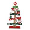 Christmas Sign Tabletop Decorations Tree Shaped Wooden Santa Snowman Gift Boxes Table Decor for Farmhouse Tiered Tray Desk Mantel Shelf