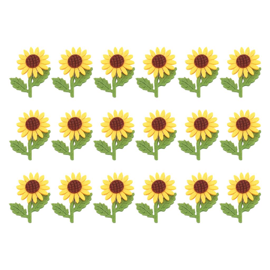 18Pcs Sunflower Felt Patch 3D Handmade Vibrant Colors Exquisite Flower Patches for Clothing Bags Hair Clips Brooches