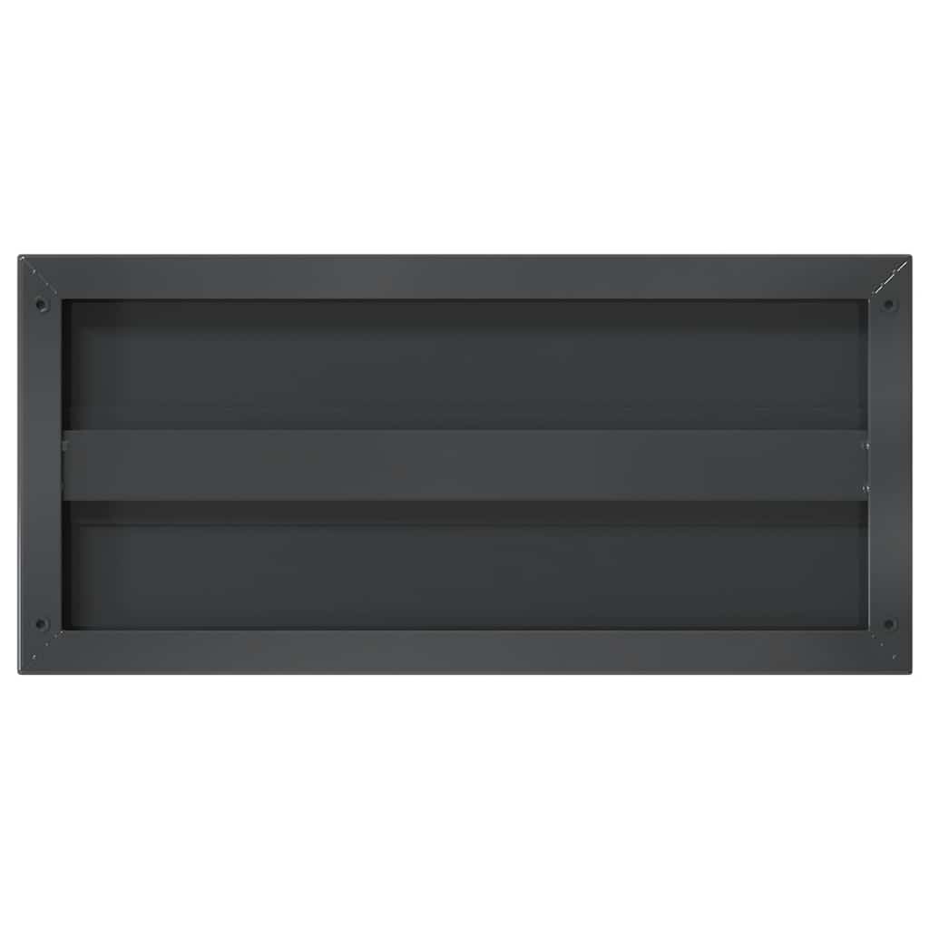Wall Shelves 2 pcs 50 x 23.5 cm Black Stainless Steel