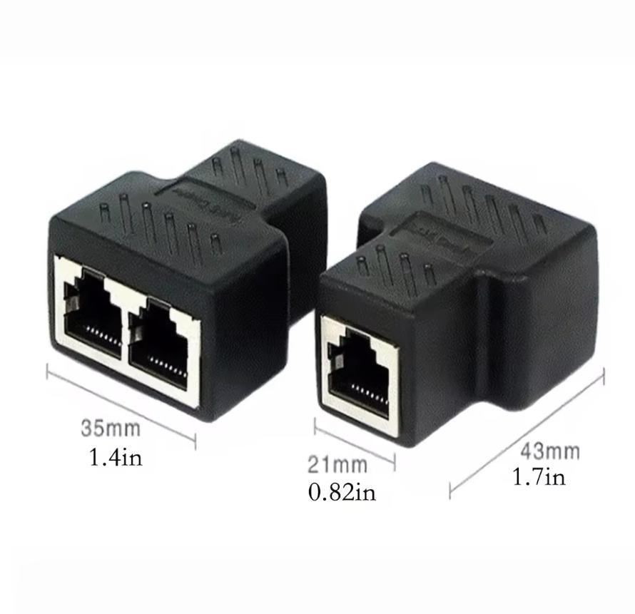 Адаптер-сплиттер RJ45, сетевой разъем Aoiutrn USB 1 на 2, двойной разъем LAN Ethernet, удлинительный кабель 8P8C для Cat5,5e, Cat6,7