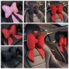 Ribbon Bow Linen Bow Car Headrest Streamer Ribbon Bow Car Neck Pillow Neck Rest Cushion   Car Seat