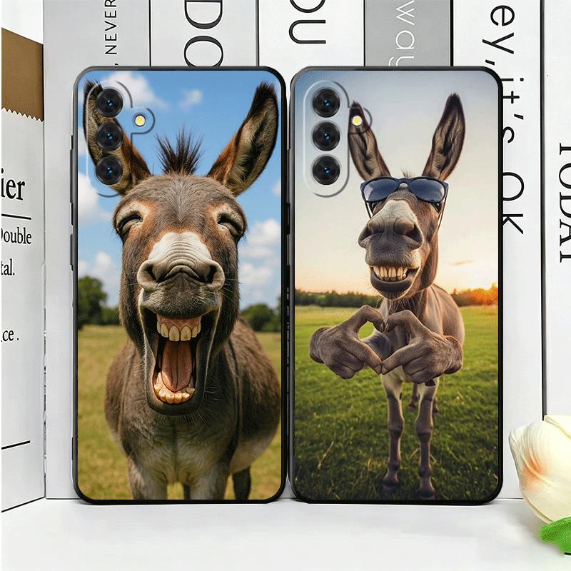 Забавный Осел Животное Мягкий Чехол для Телефона для Samsung A17 A37 A57 A16 A26 A36 A56 A15 A25 A35 A55 A14 A24 A34 A54 A13 A23 A33 A53 A52