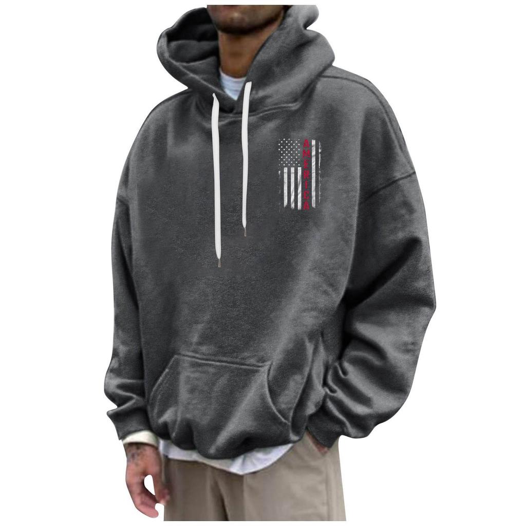 Men's Loose Printed Hooded Sweatshirt Men's Casual Fashion Sports Sweatshirt