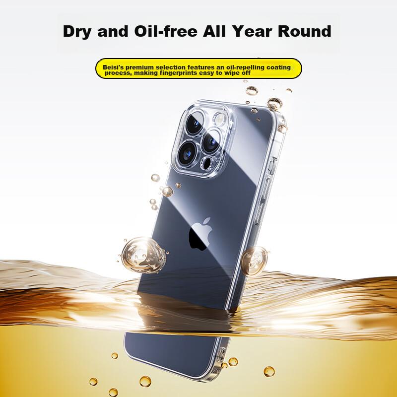 Baseus IPhone 15 Case, Corning Glass Ultra-Thin Shockproof Full Protection Transparent Premium Trendy Phone Cover for Men And Wome