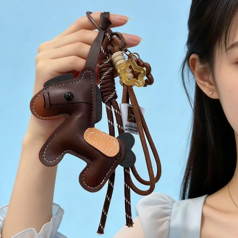 Yogodlns Мини-рюкзак из искусственной кожи с лошадью, подвеска для сумки, брелок для сумки, аксессуары для сумок