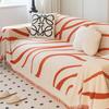 Simple Line Pattern Sofa Towel Cover, Reversible Chenille Sofa Cover, Living Room 3-Seater Sofa Cover Four Seasons Universal