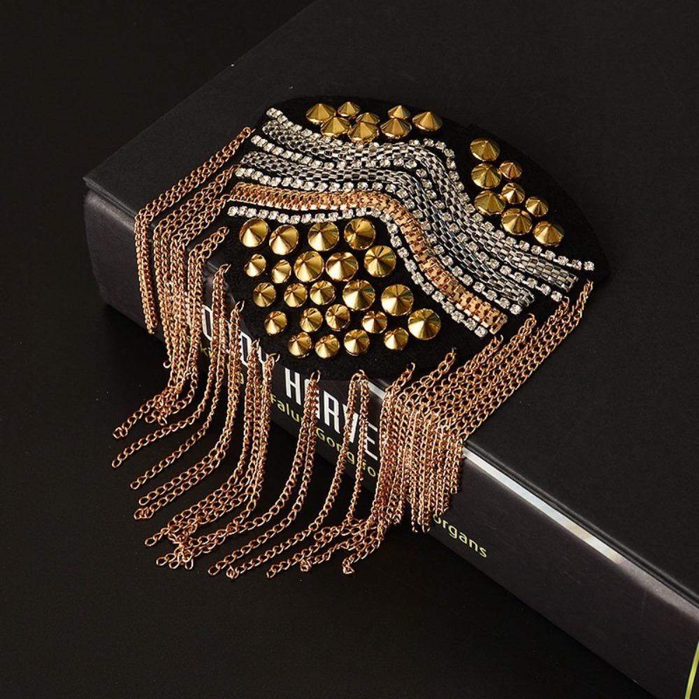 Rhinestone Shoulder Board Brooch Theatre Armband Jewelry Fringe Shoulder Mark Cosplay