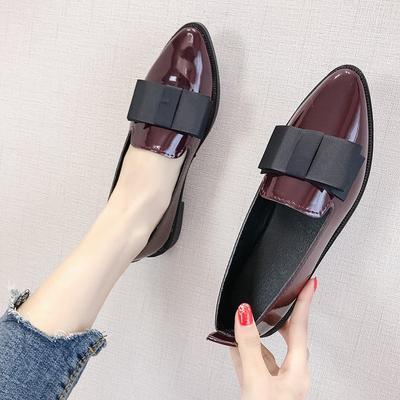 Летняя кожаная обувь, летние новые туфли-лодочки с острым носком и бантом