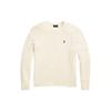 Polo FW22 Solid Logo Embroidered Cable Knit Sweater Men Sweater White MNPOSWE16821269-101