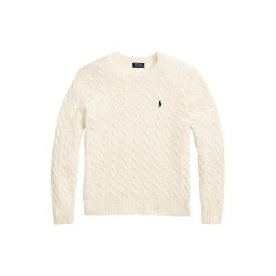Polo FW22 сплошной логотип вышитый косами свитер мужской свитер белый MNPOSWE16821269-101